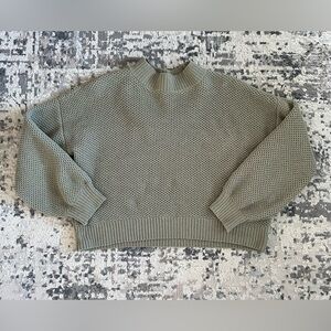 Hollister Olive Knit Mock Neck Sweater